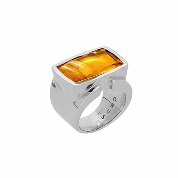 Bague Isis Argent Pierre Quartz Citrine