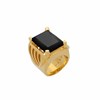Bague Matit Argent Doré Pierre Onyx Noir - vue V1