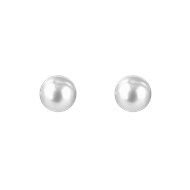 Boucles d'oreilles perle en acier argenté