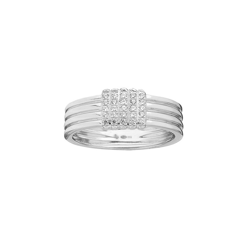 Large Bague Argent Et Oxydes De Zirconium Femme Bague Maty