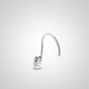 Witgouden en zirkonia antihelix ring piercing