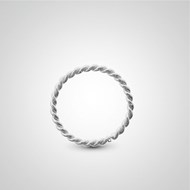 Piercing d'anti-hélix anneau en or blanc torsadé à écarter