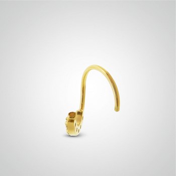 Piercing anti-helix geelgouden ring met zirkonia's