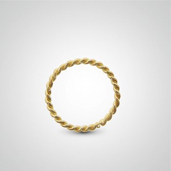 Piercing d'anti-hélix anneau en or jaune torsadé à écarter