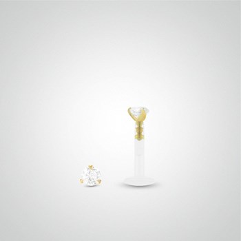 Anti-helix piercing in geelgoud met zirkoniumoxide 2mm