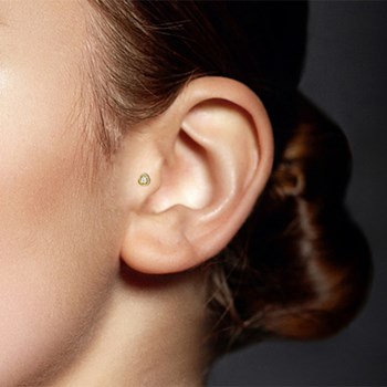 Piercing tragus bloem geelgoud
