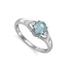 Bague ADEN Or 585 Blanc Aigue-Marine et diamants 1.382grs - vue V1