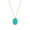 Collier chaîne dorée à  l'or fin 24K pierre naturelle plate Turquoise FRIDA - vue V1