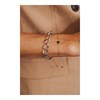 Bracelet en acier argenté chaîne grosse maille, chaînette réglable avec pierre Crystal Swarovski - vue V2