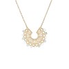 Collier en acier doré avec un pendentif en forme de rosace orné de perles naturelles Agate blanc, chaînette réglable - vue V2