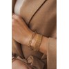 Bracelet rigide en acier doré ajustable - vue V2