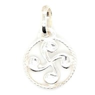 Pendentif croix basque cerclée argent  12mm