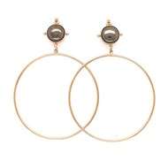 Boucles d'oreilles Zag Bijoux acier doré pyrite