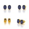 Boucles d'oreilles ADEN Or 585 Jaune et Saphir forme Ovale 1.6grs - vue V2