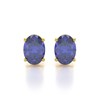 Boucles d'oreilles ADEN Or 585 Jaune et Tanzanite forme Ovale 1.6grs - vue V1