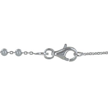 Collier Argent Rhodié et Billes - taille 45 cm