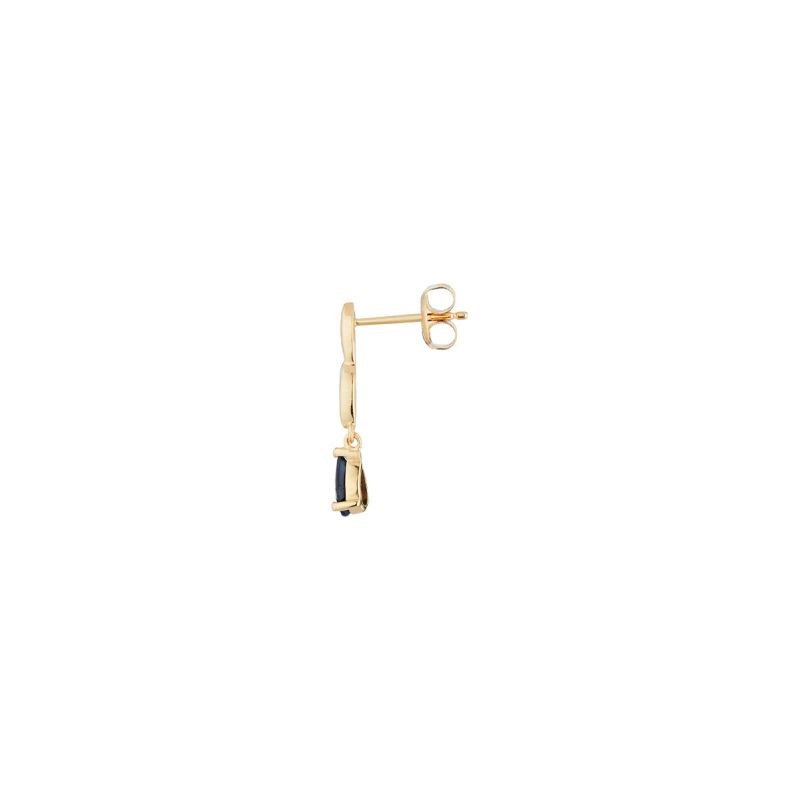 Boucles d'oreilles Or Jaune Diamant et Saphir - vue 4