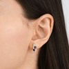 Boucles d'oreilles 'Harmonia' Or blanc et Saphir - vue V2