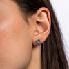 Boucles d'oreilles Or Blanc Diamant et Topaze - vue V3
