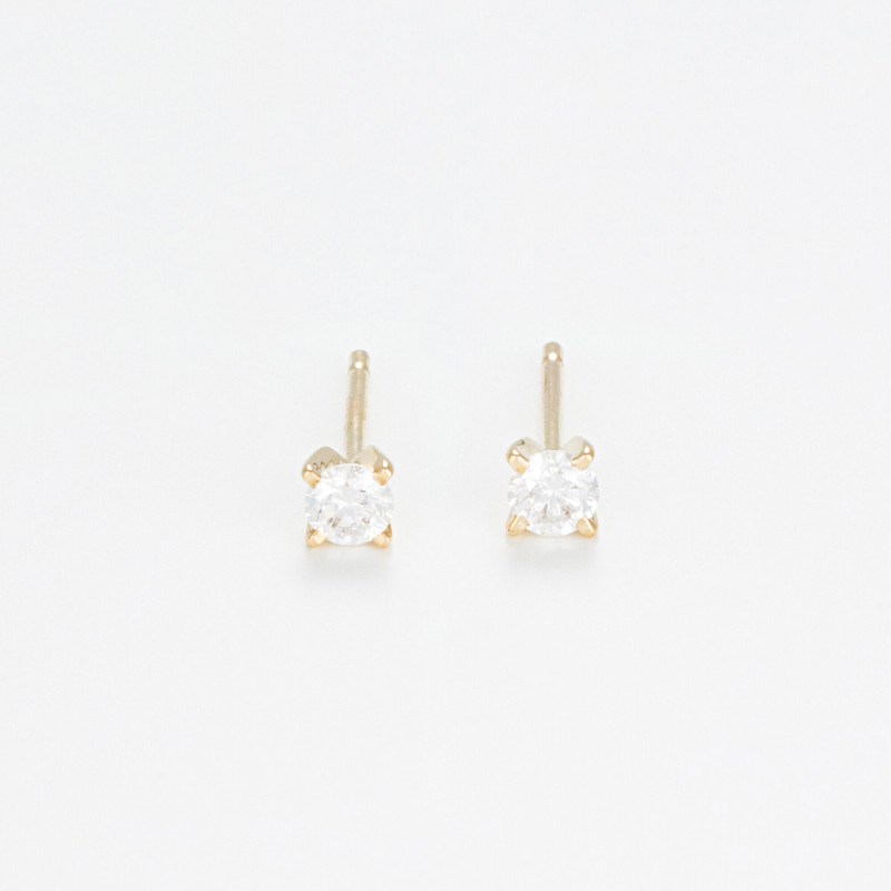 Boucles d'oreilles 'Nymphe Antique' Or jaune et Diamant - vue 4