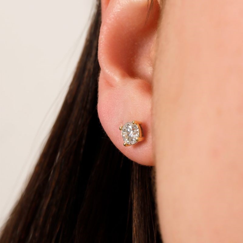 Boucles d'oreilles Or Jaune et Diamant - vue 2