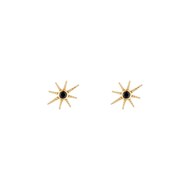 Boucles d'oreilles dorées et onyx