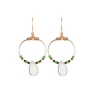 Boucles d'oreilles dorées et pierre de lune