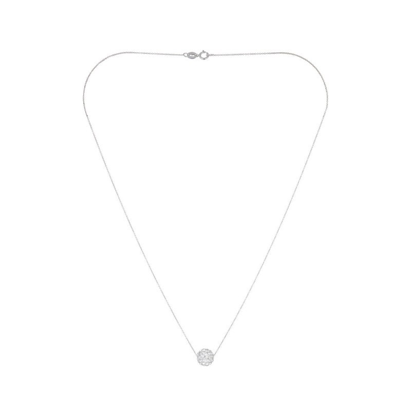 Collier 'Cristallin' Or blanc - vue 3