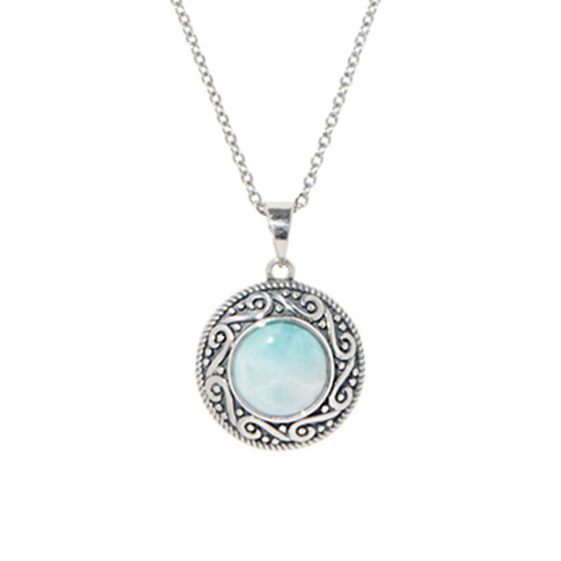 Pendentif 'Canelón' Larimar 2,53 ct et Argent Massif 925/1000