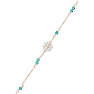 Bracelet Or Jaune 'FELICIDADE' Diamants 0,11 carat et Agate Verte 0,12 carat