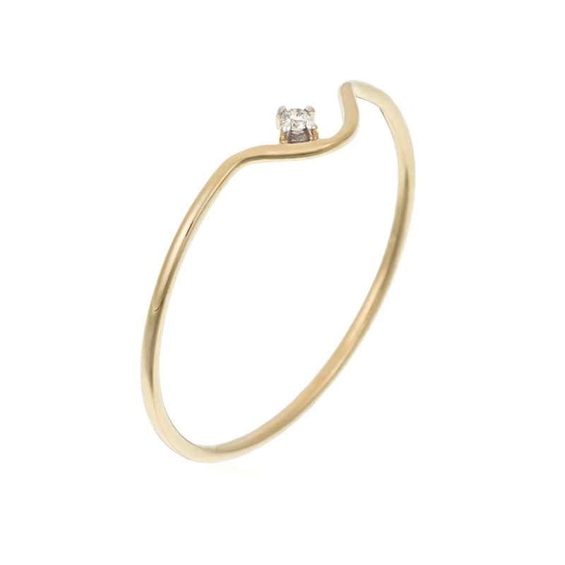 Bague 'Destin Noble' Or jaune et Diamant