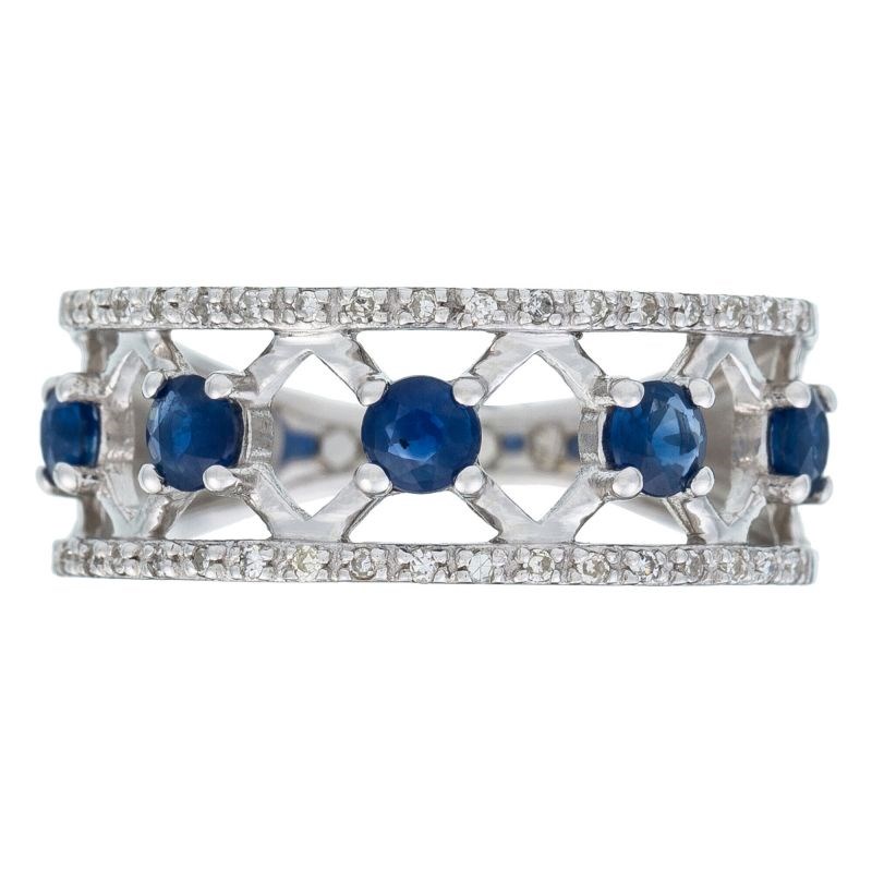Bague 'Lady Blue Saphir' Or blanc et Diamants - vue 3