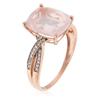 Bague 'Pink Power Quartz' Or rose et Diamants