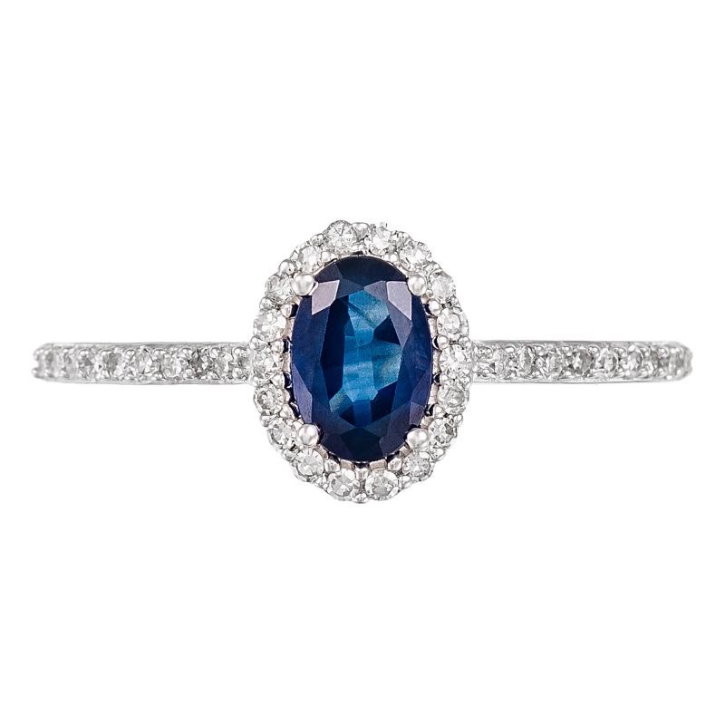 Bague 'Royal Blue Saphir' Or blanc et Diamants - vue 3