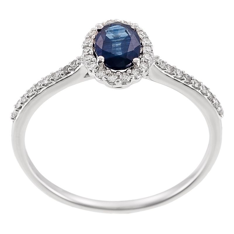 Bague 'Royal Blue Saphir' Or blanc et Diamants - vue 4
