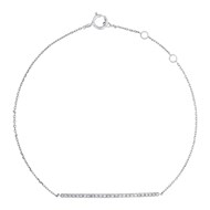 Bracelet chaine Or Blanc et Diamants 0,08 carat 'BARETTE LOVELY'