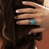 Bague 'Anís' Turquoise 4,50ct et Argent Massif 925/1000 - vue V2