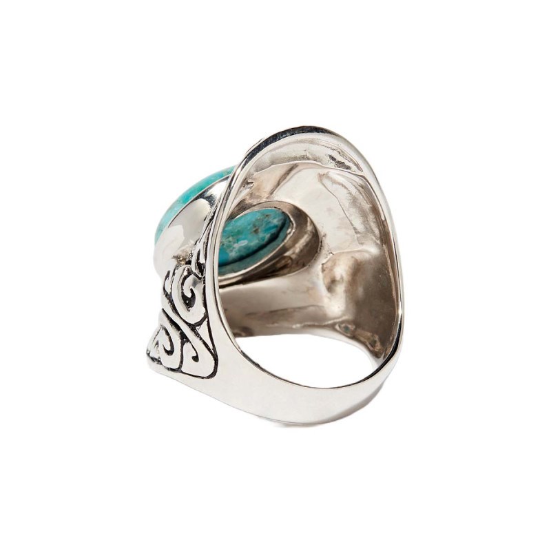 Bague 'Anís' Turquoise 4,50ct et Argent Massif 925/1000 - vue 3