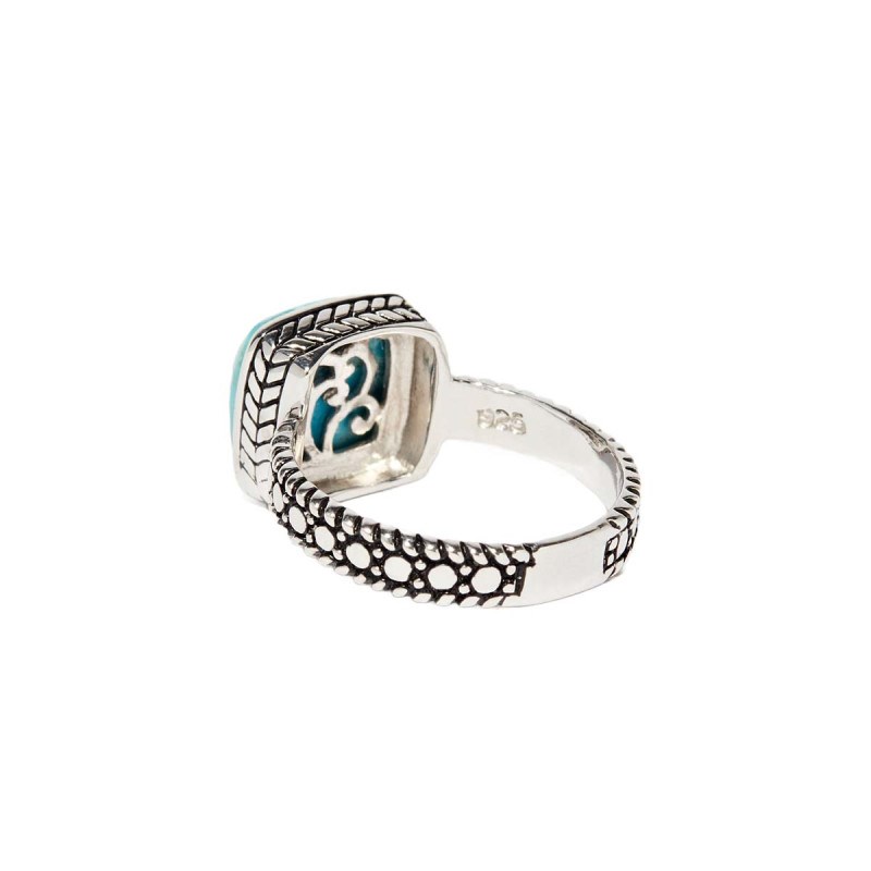 Bague 'Caña' Turquoise 2,70ct et Argent Massif 925/1000 - vue 3