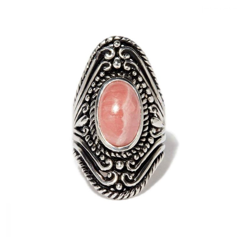 Bague 'Salvia' Rhodochrosite 4,50ct et Argent Massif 925/1000