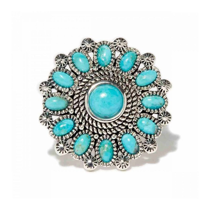 Bague 'Jacaranda' Turquoise 2,67ct/13 et Argent Massif 925/1000