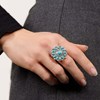 Bague 'Jacaranda' Turquoise 2,67ct/13 et Argent Massif 925/1000 - vue V2