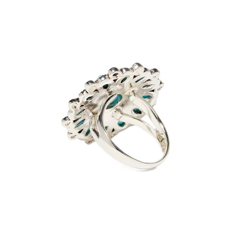 Bague 'Jacaranda' Turquoise 2,67ct/13 et Argent Massif 925/1000 - vue 3