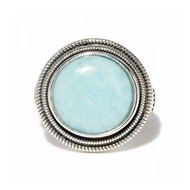 Bague 'Guayacán' Larimar et 4,66ct et Argent Massif 925/1000