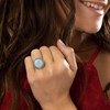 Bague 'Guayacán' Larimar et 4,66ct et Argent Massif 925/1000 - vue V2