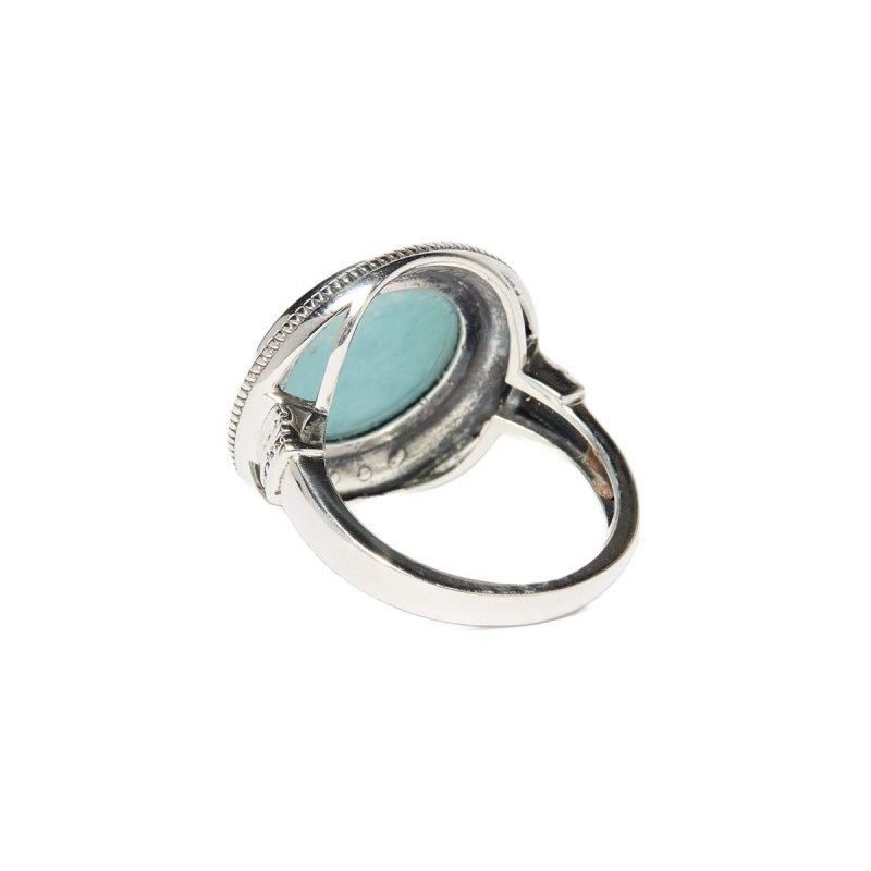 Bague 'Guayacán' Larimar et 4,66ct et Argent Massif 925/1000 - vue 3