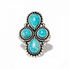 Bague 'Lobelia' Turquoise 3,86ct/4 et Argent Massif 925/1000 - vue V1