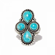 Bague 'Lobelia' Turquoise 3,86ct/4 et Argent Massif 925/1000