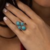 Bague 'Lobelia' Turquoise 3,86ct/4 et Argent Massif 925/1000 - vue V2