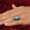 Bague 'Algarrobo' Turquoise 1,80ct et Argent Massif 925/1000 - vue V2